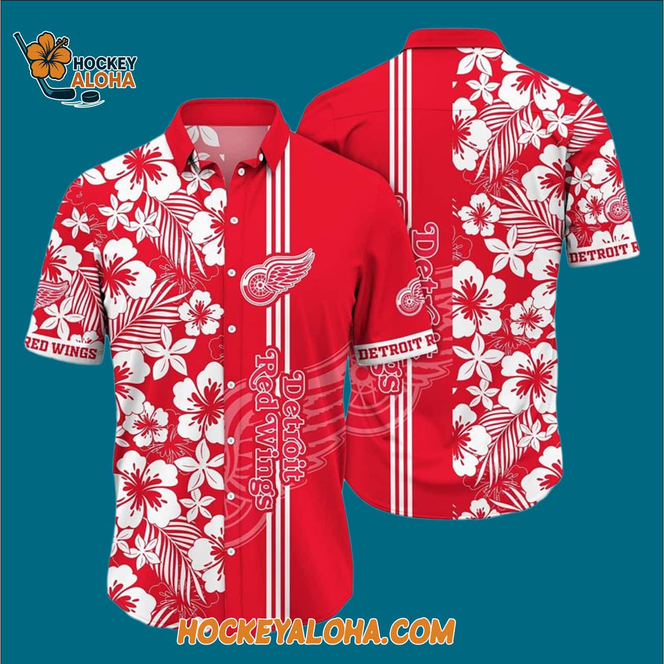 Detroit Red Wings Tropical Apricot Blossom Pattern Summer Hawaiian Shirt Detroit Red Wings Tropical Apricot Blossom Pattern Summer Hawaiian Shirt