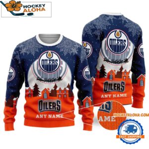 Edmonton Oilers Hockey New Design Litmited Ugly Sweater Custom Name