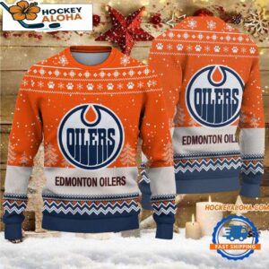 Edmonton Oilers Hockey Team Design New Christmas Ugly Sweater