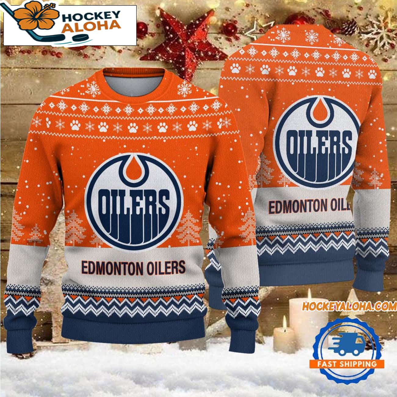 Edmonton Oilers Hockey Team Design New Christmas Ugly Sweater Edmonton Oilers Hockey Team Design New Christmas Ugly Sweater