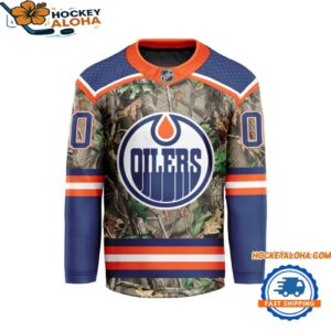 Edmonton Oilers Special Realtree Camo Hunting Hockey Jersey 1