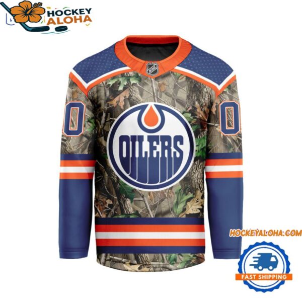 Edmonton Oilers Special Realtree Camo Hunting Hockey Jersey 1