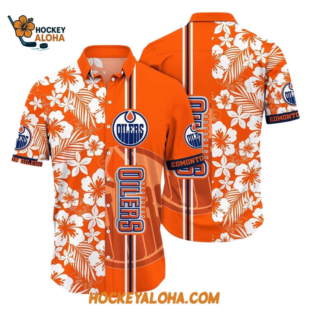 Edmonton Oilers Tropical Apricot Blossom Pattern Summer Hawaiian Shirt Edmonton Oilers Tropical Apricot Blossom Pattern Summer Hawaiian Shirt