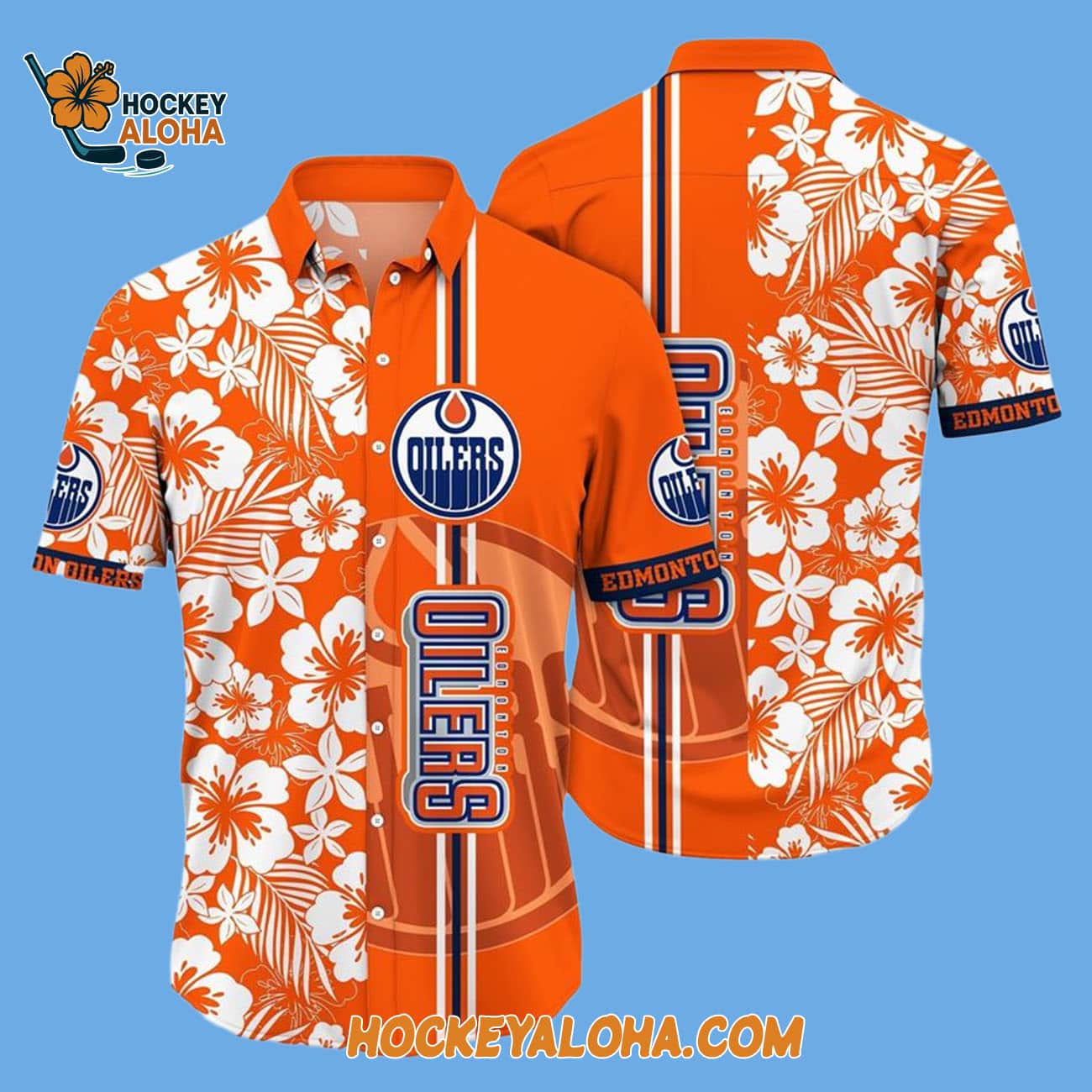 Edmonton Oilers Tropical Apricot Blossom Pattern Summer Hawaiian Shirt Edmonton Oilers Tropical Apricot Blossom Pattern Summer Hawaiian Shirt