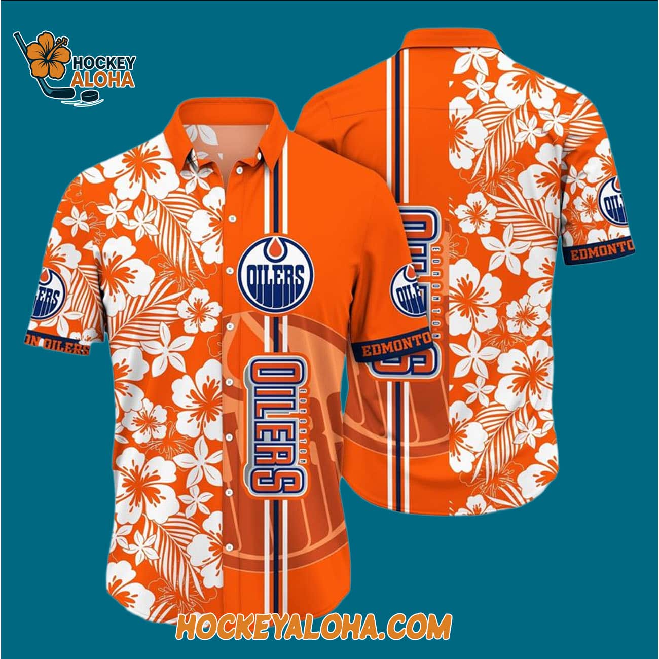 Edmonton Oilers Tropical Apricot Blossom Pattern Summer Hawaiian Shirt Edmonton Oilers Tropical Apricot Blossom Pattern Summer Hawaiian Shirt