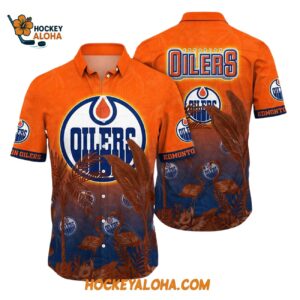 Edmonton Oilers Tropical Flamingo Pattern Summer Hawaiian Shirt 1