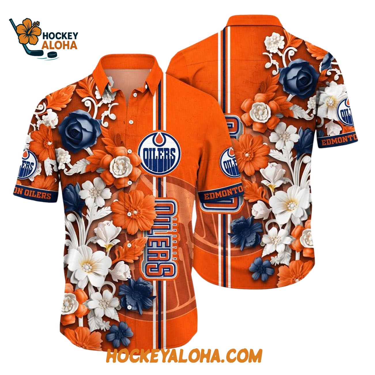 Edmonton Oilers Tropical Hepatica Floral Pattern Summer Hawaiian Shirt Edmonton Oilers Tropical Hepatica Floral Pattern Summer Hawaiian Shirt
