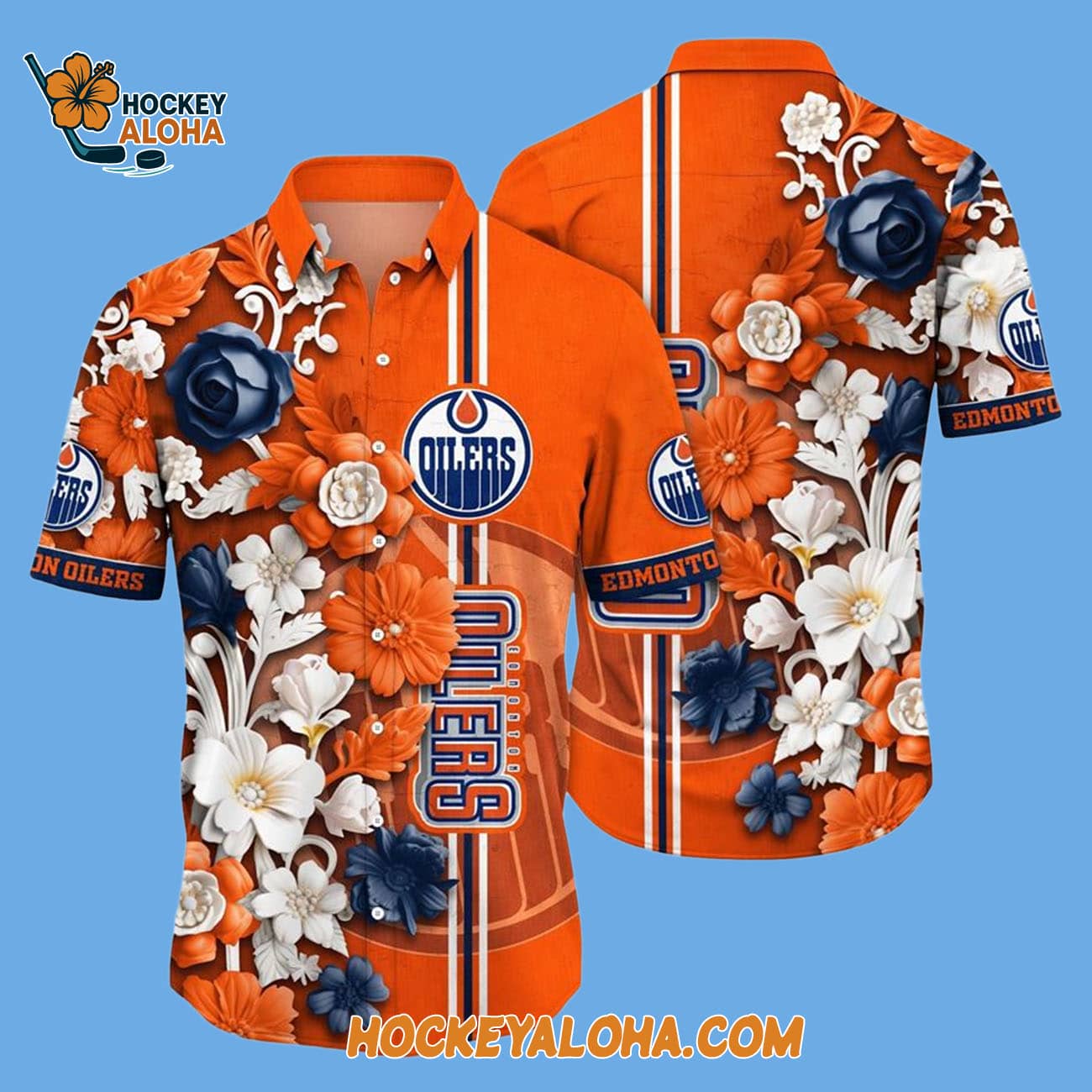 Edmonton Oilers Tropical Hepatica Floral Pattern Summer Hawaiian Shirt Edmonton Oilers Tropical Hepatica Floral Pattern Summer Hawaiian Shirt