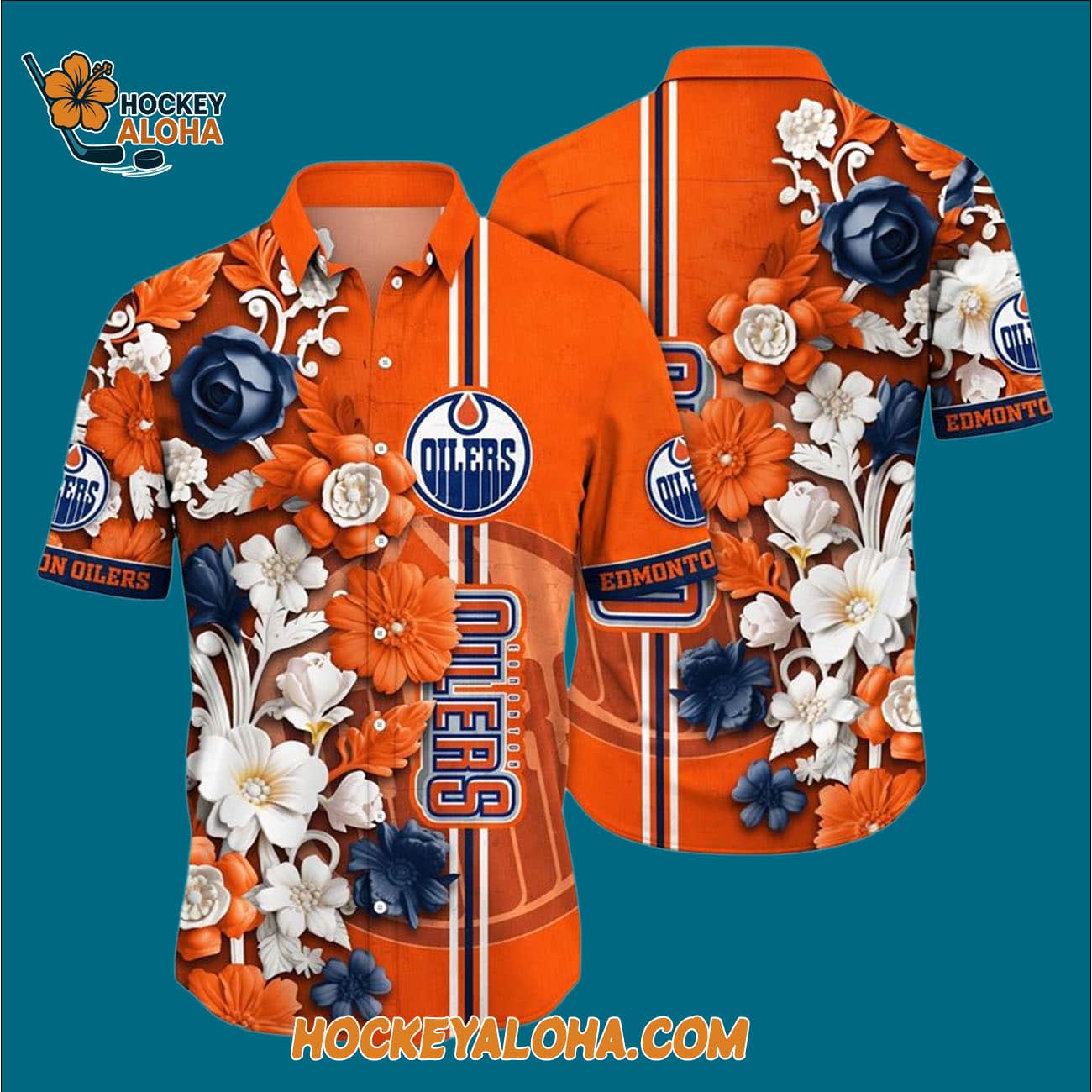 Edmonton Oilers Tropical Hepatica Floral Pattern Summer Hawaiian Shirt Edmonton Oilers Tropical Hepatica Floral Pattern Summer Hawaiian Shirt