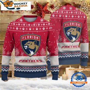 Florida Panthers Hockey Team Design New Christmas Ugly Sweater