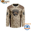 Florida Panthers Special Veterans Military Desert Camouflage Design Hockey Jersey 1