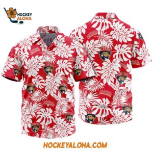 Florida Panthers Tropical Leafs Design Hawaiian Shirt 1