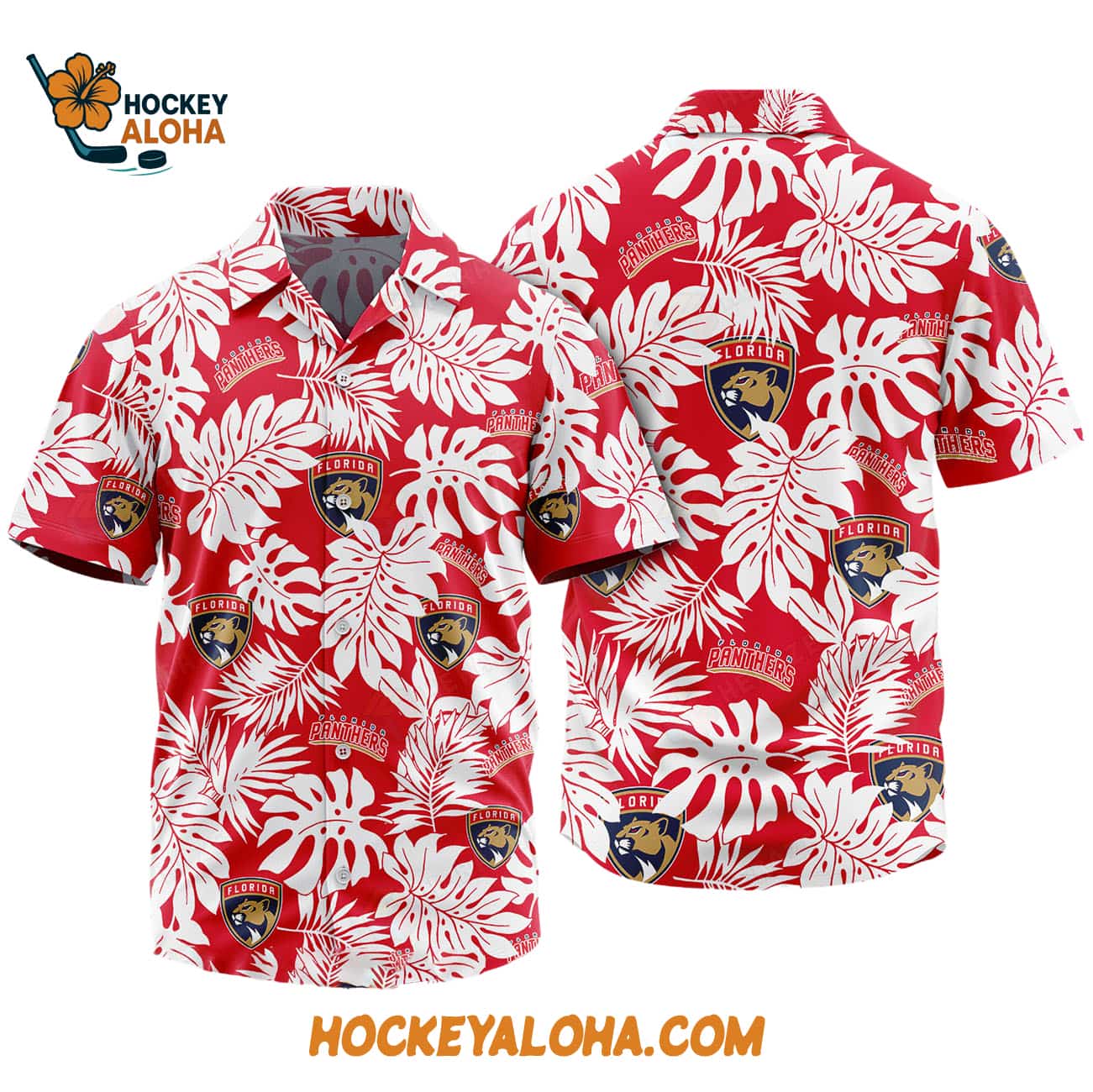 Florida Panthers Tropical Leafs Design Hawaiian Shirt Florida Panthers Tropical Leafs Design Hawaiian Shirt