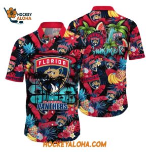 Florida Panthers With Tropical Fruits Summer Hawaiian Shirt 1