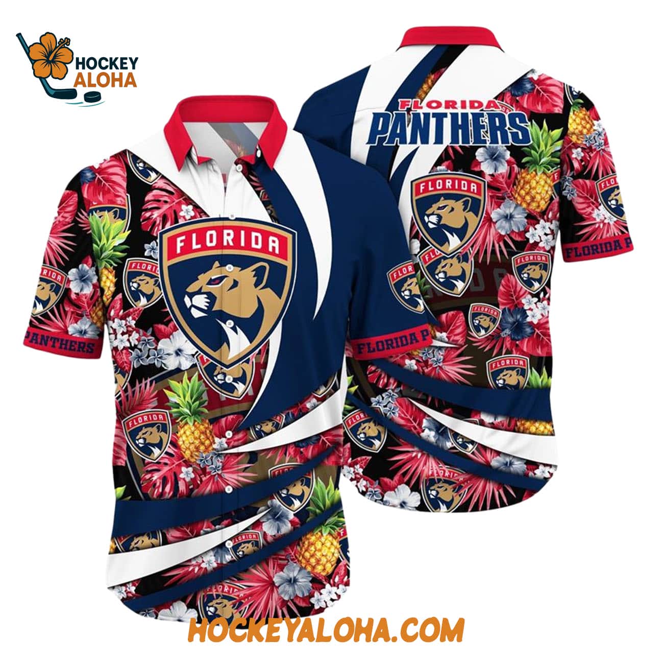 Florida Panthers With Tropical Pineapple Summer Hawaiian Shirt Florida Panthers With Tropical Pineapple Summer Hawaiian Shirt