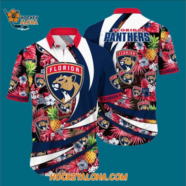 Florida Panthers With Tropical Pineapple Summer Hawaiian Shirt 3