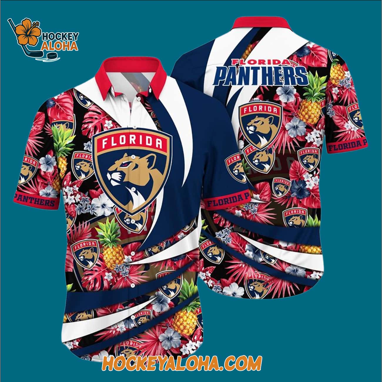 Florida Panthers With Tropical Pineapple Summer Hawaiian Shirt Florida Panthers With Tropical Pineapple Summer Hawaiian Shirt