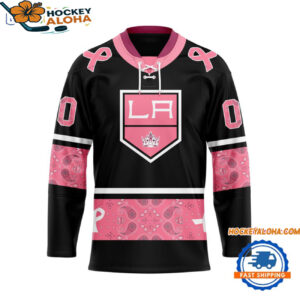 Los Angeles Kings In October We Wear Pink Breast Cancer Design Hockey Jersey 1