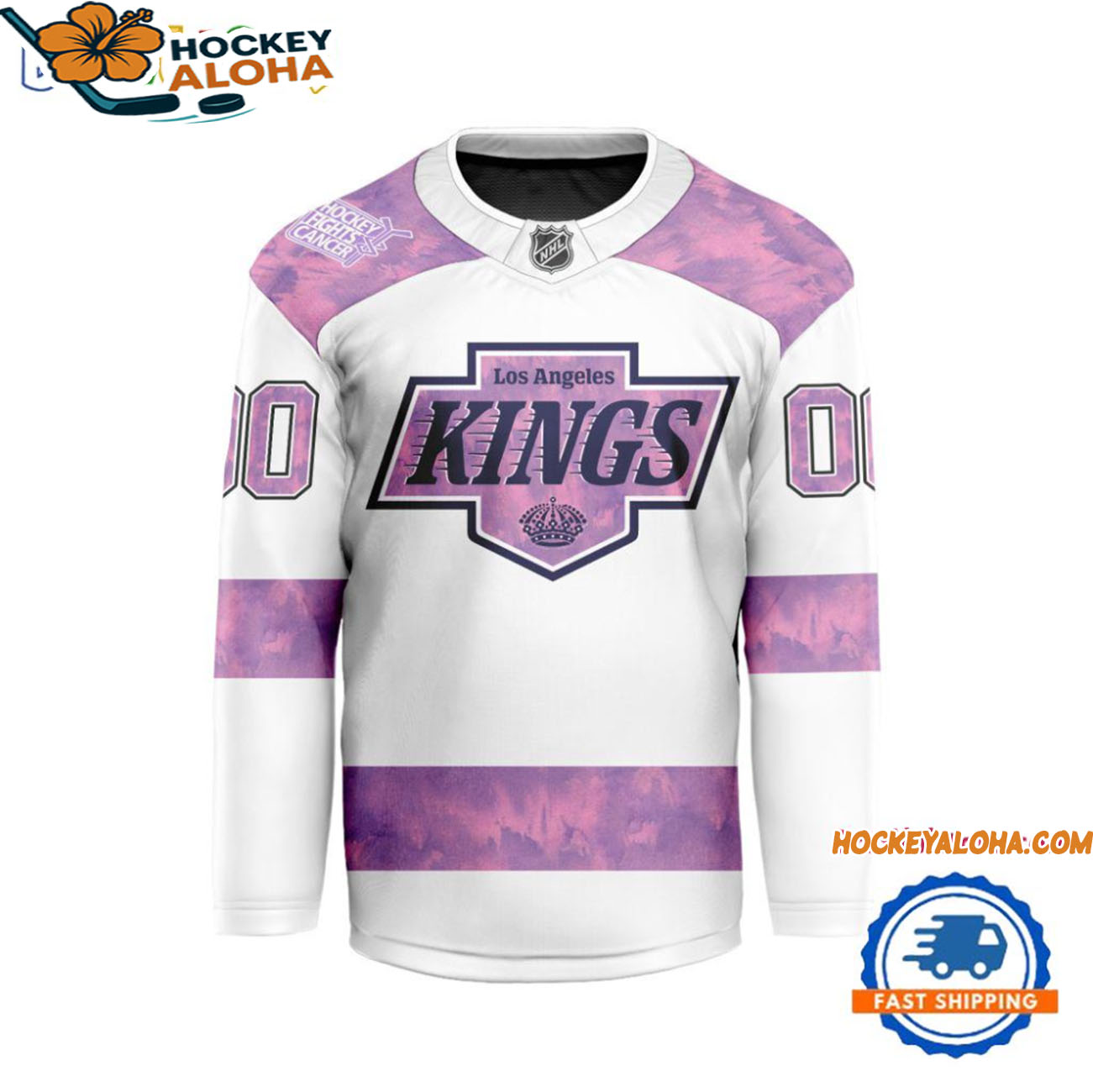 Los Angeles Kings Personalized Fights Cancer Design Hockey Jersey Los Angeles Kings Personalized Fights Cancer Design Hockey Jersey
