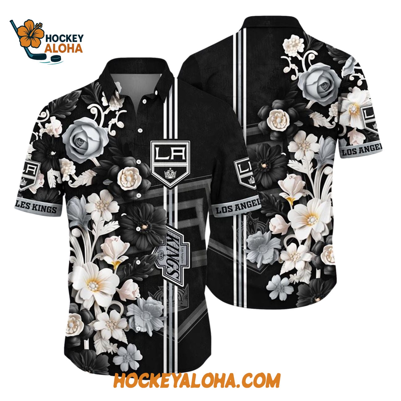 Los Angeles Kings Tropical Hepatica Floral Pattern Summer Hawaiian Shirt Los Angeles Kings Tropical Hepatica Floral Pattern Summer Hawaiian Shirt