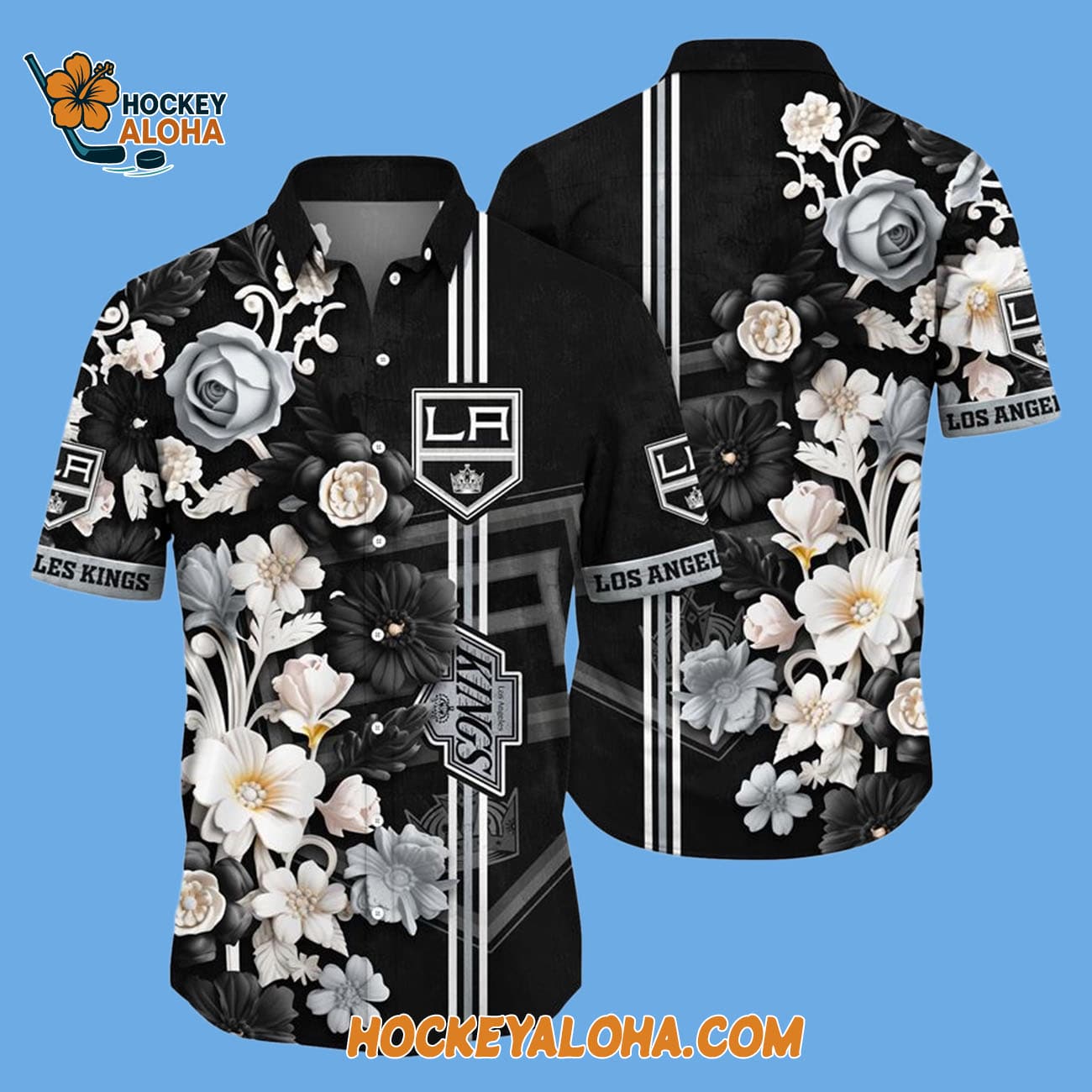 Los Angeles Kings Tropical Hepatica Floral Pattern Summer Hawaiian Shirt Los Angeles Kings Tropical Hepatica Floral Pattern Summer Hawaiian Shirt
