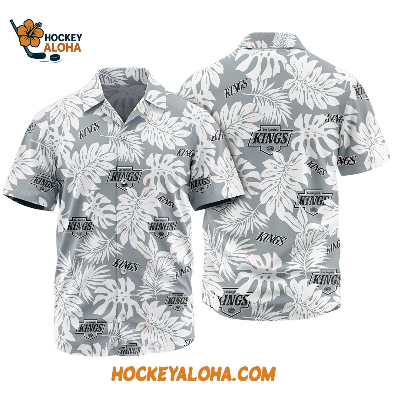 Los Angeles Kings Tropical Leafs Design Hawaiian Shirt Los Angeles Kings Tropical Leafs Design Hawaiian Shirt