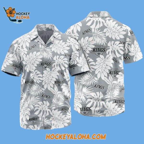 Los Angeles Kings Tropical Leafs Design Hawaiian Shirt 2