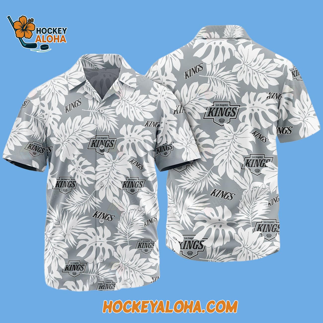 Los Angeles Kings Tropical Leafs Design Hawaiian Shirt Los Angeles Kings Tropical Leafs Design Hawaiian Shirt