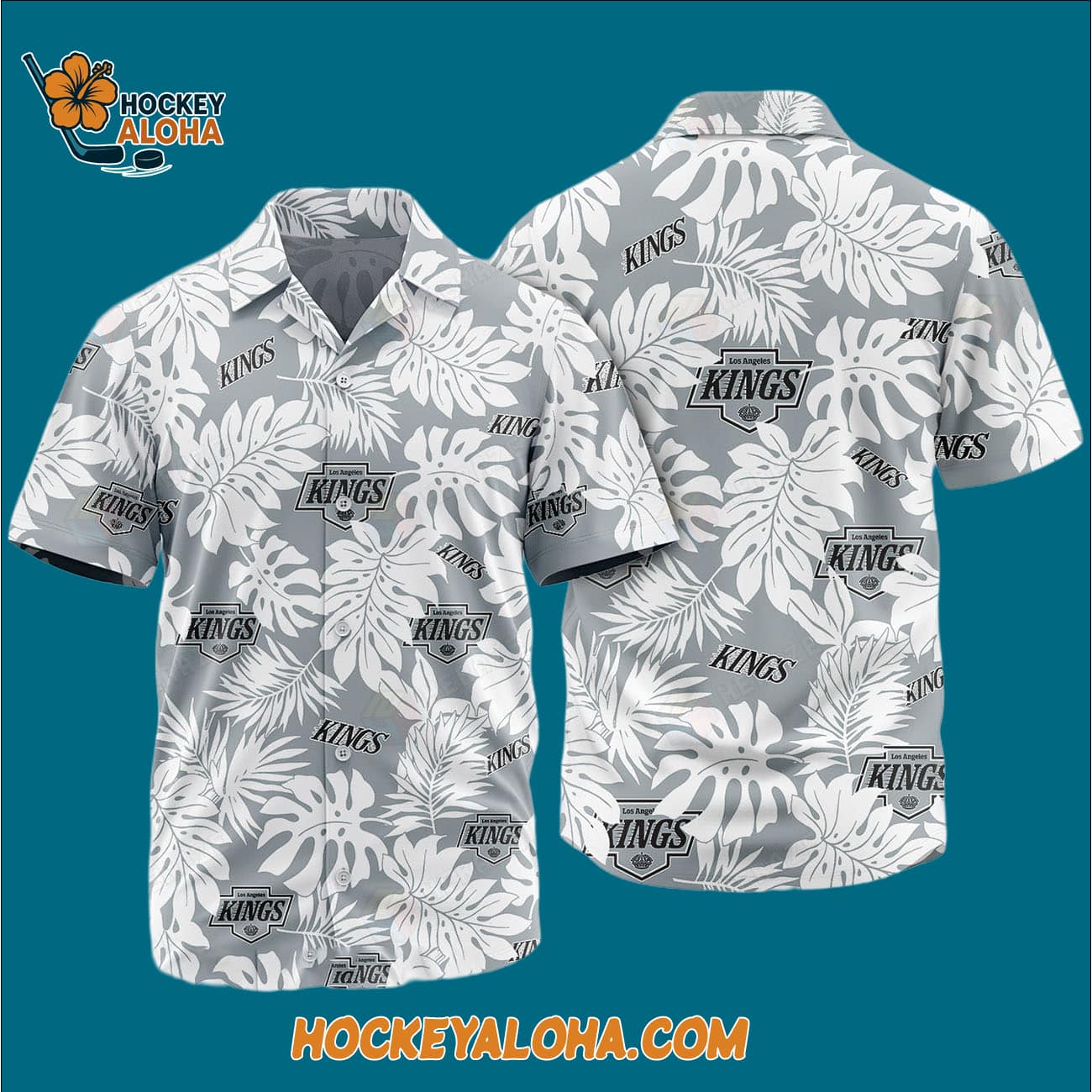 Los Angeles Kings Tropical Leafs Design Hawaiian Shirt Los Angeles Kings Tropical Leafs Design Hawaiian Shirt