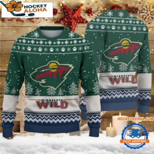 Minnesota Wild Hockey Team Design New Christmas Ugly Sweater