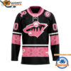 Minnesota Wild In October We Wear Pink Breast Cancer Design Hockey Jersey 1