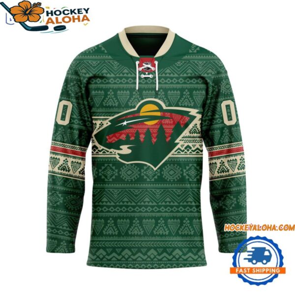 Minnesota Wild Personalized Native American Hockey Jersey 1
