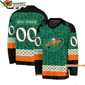 Minnesota Wild Special Stpatricks Day Design Hockey Jersey