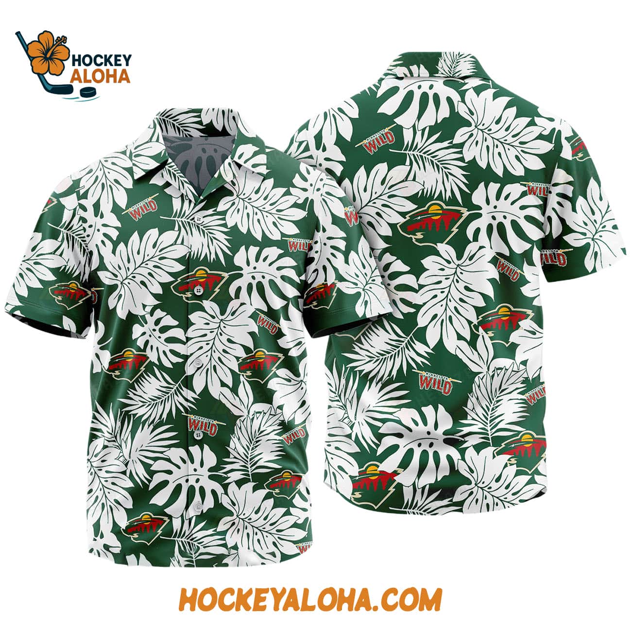 Minnesota Wild Tropical Leafs Design Hawaiian Shirt Minnesota Wild Tropical Leafs Design Hawaiian Shirt