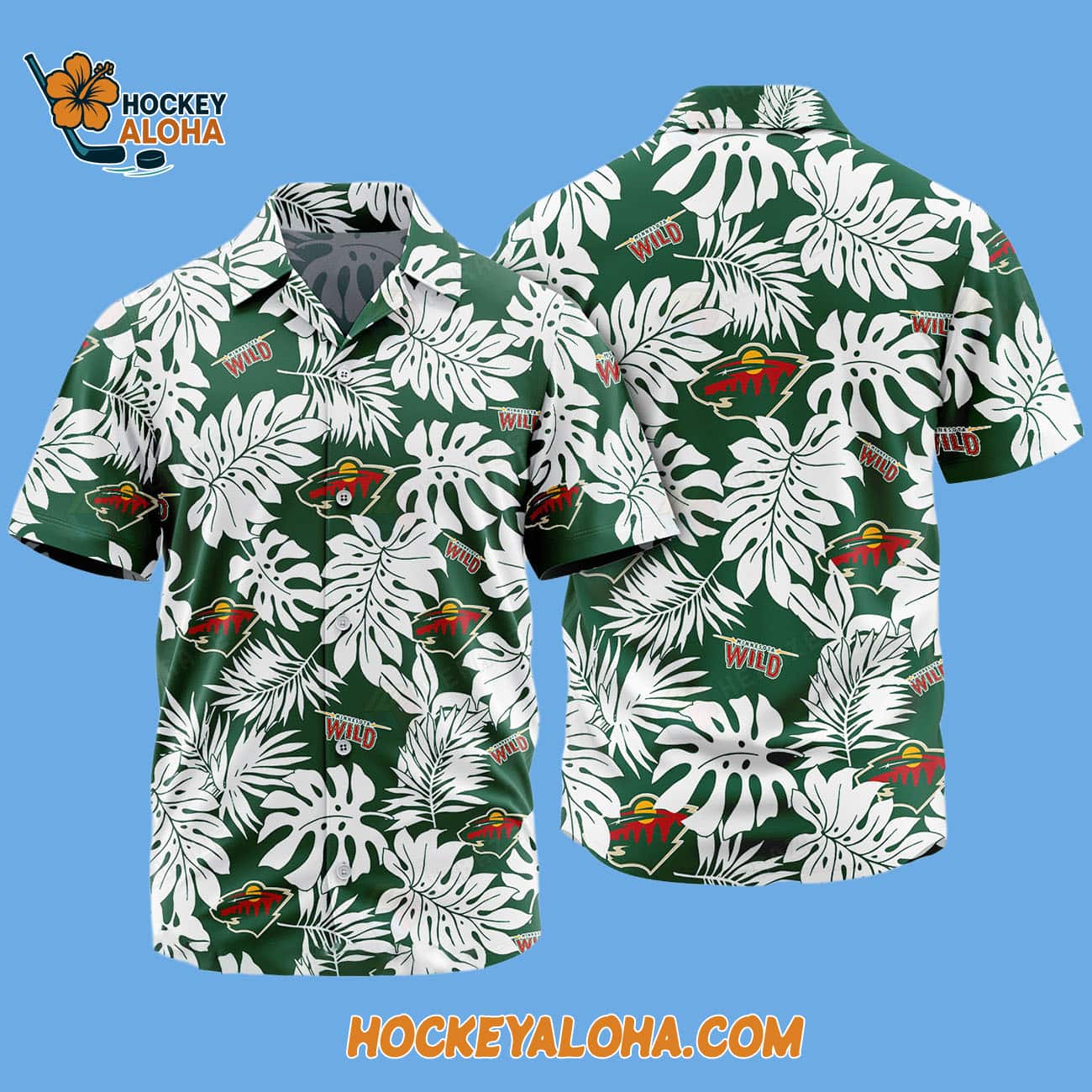 Minnesota Wild Tropical Leafs Design Hawaiian Shirt Minnesota Wild Tropical Leafs Design Hawaiian Shirt