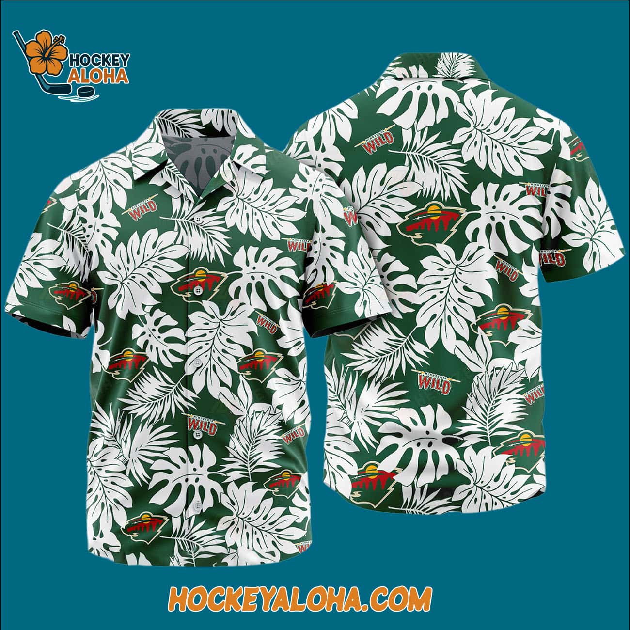 Minnesota Wild Tropical Leafs Design Hawaiian Shirt Minnesota Wild Tropical Leafs Design Hawaiian Shirt