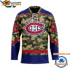 Montreal Canadiens Camo Veterans Custom Hockey Jersey 1