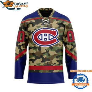 Montreal Canadiens Camo Veterans Custom Hockey Jersey 1