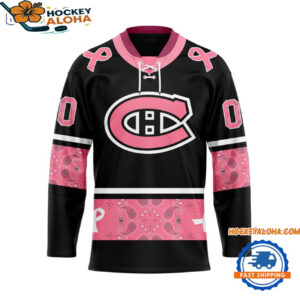 Montreal Canadiens In October We Wear Pink Breast Cancer Design Hockey Jersey 1