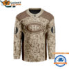Montreal Canadiens Special Veterans Military Desert Camouflage Design Hockey Jersey 1