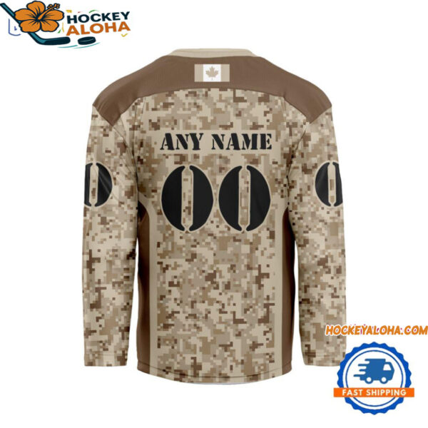 Montreal Canadiens Special Veterans Military Desert Camouflage Design Hockey Jersey 2