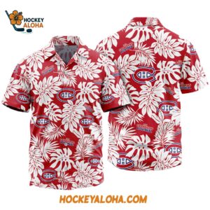 Montreal Canadiens Tropical Leafs Design Hawaiian Shirt 1