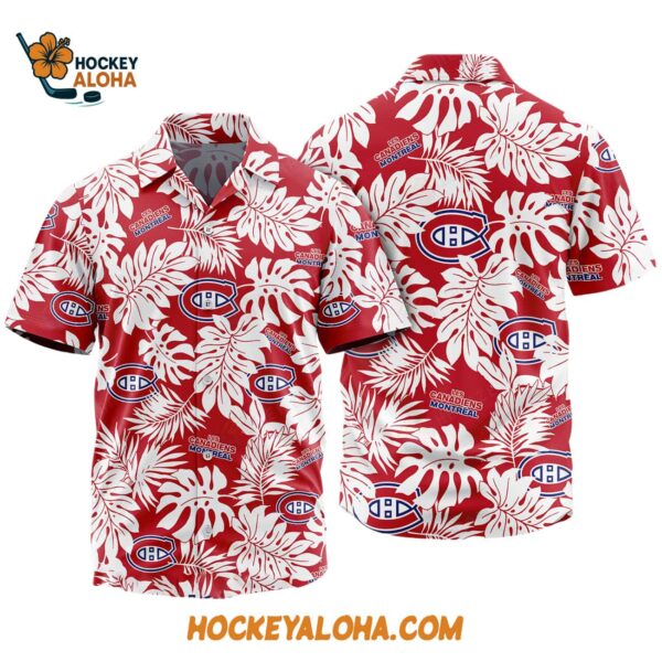 Montreal Canadiens Tropical Leafs Design Hawaiian Shirt 1