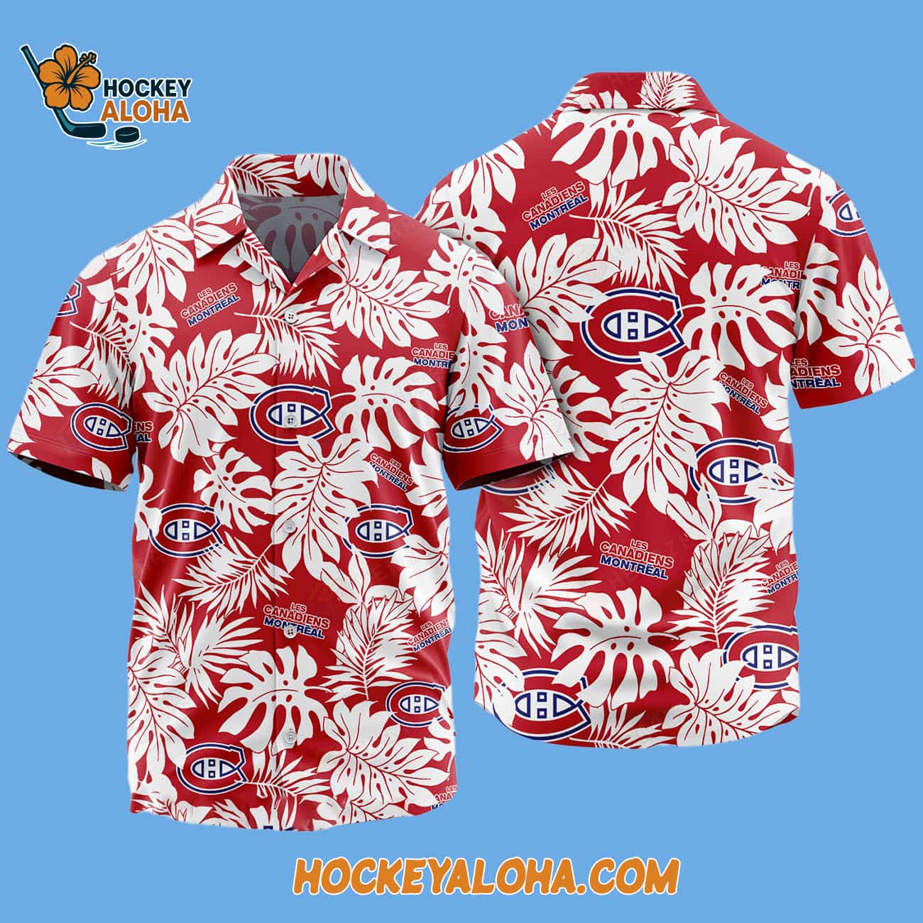 Montreal Canadiens Tropical Leafs Design Hawaiian Shirt Montreal Canadiens Tropical Leafs Design Hawaiian Shirt