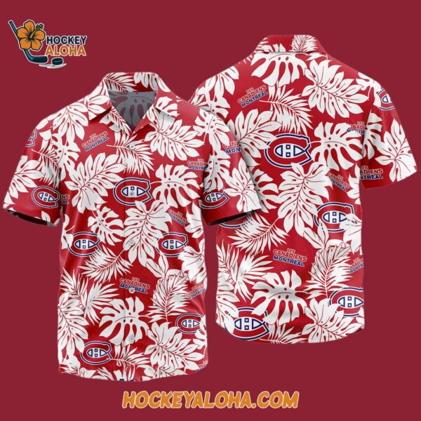 Montreal Canadiens Tropical Leafs Design Hawaiian Shirt 4