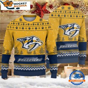 Nashville Predators Hockey Team Design New Christmas Ugly Sweater