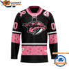 Nashville Predators In October We Wear Pink Breast Cancer Design Hockey Jersey 1