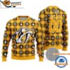 Nashville Predators Snow Tree Christmas Ugly Sweater Custom Name And Custom Number