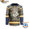 Nashville Predators Special Realtree Camo Hunting Hockey Jersey 1