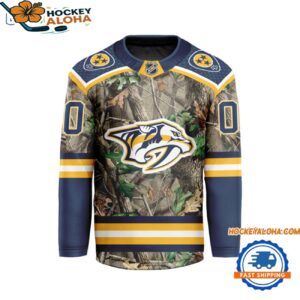 Nashville Predators Special Realtree Camo Hunting Hockey Jersey 1